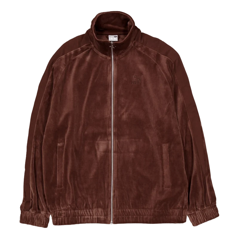 T7 Oversized Velour Track Jack Brown