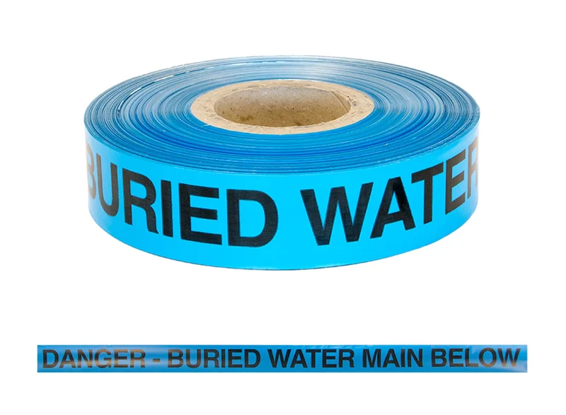 Foil Detectable "Buried Water Main" 50mm x 304 metre roll