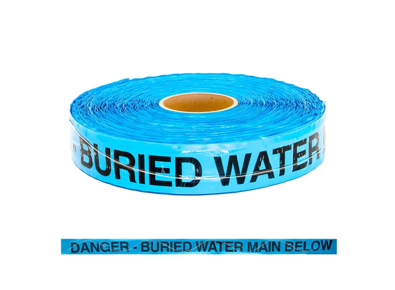 Wavelay Detectable "Danger Buried Water Main Below" c/w s/steel tracer wire 50mm x 250m