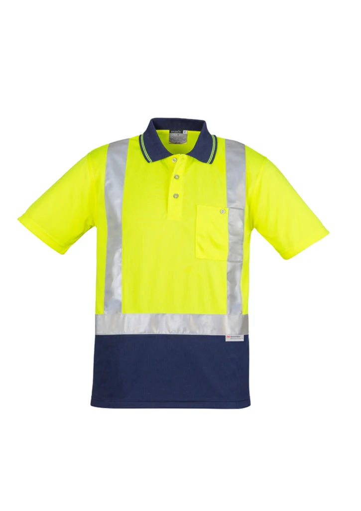 Syzmik Mens Hi Vis Spliced S/S Polo - Shoulder Taped