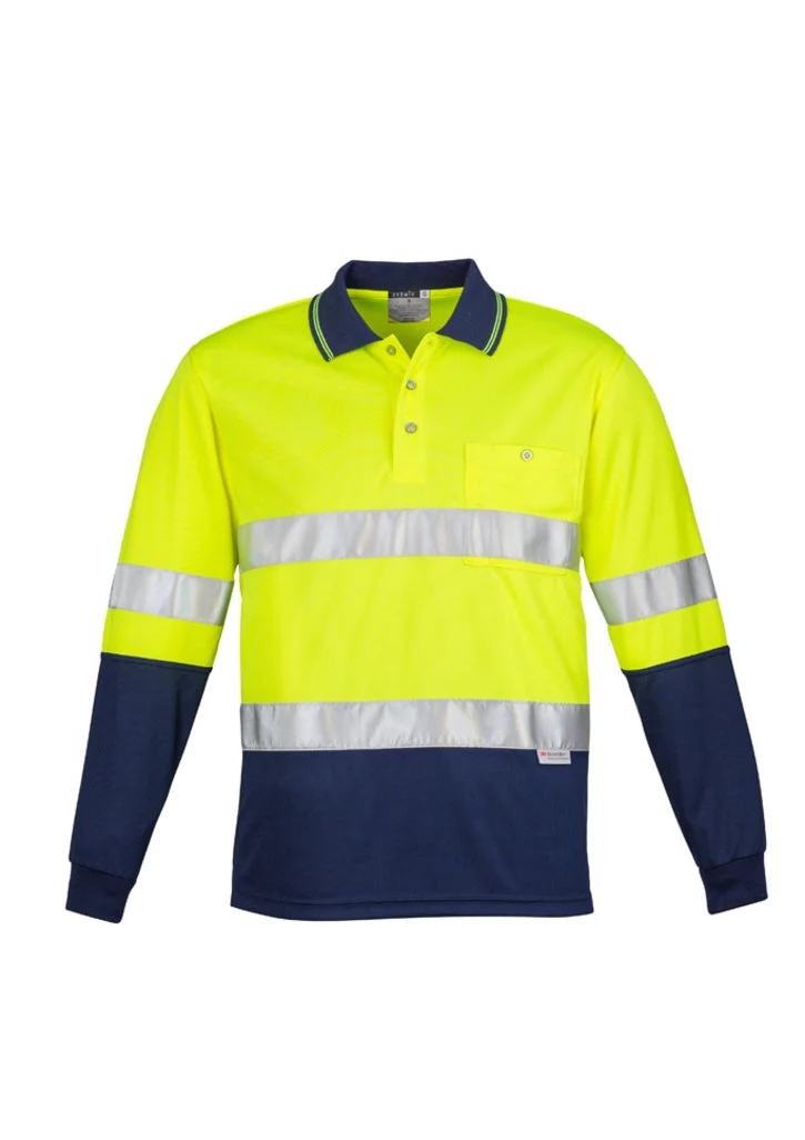 Syzmik Mens Hi Vis Spliced L/S Polo - Hoop Taped