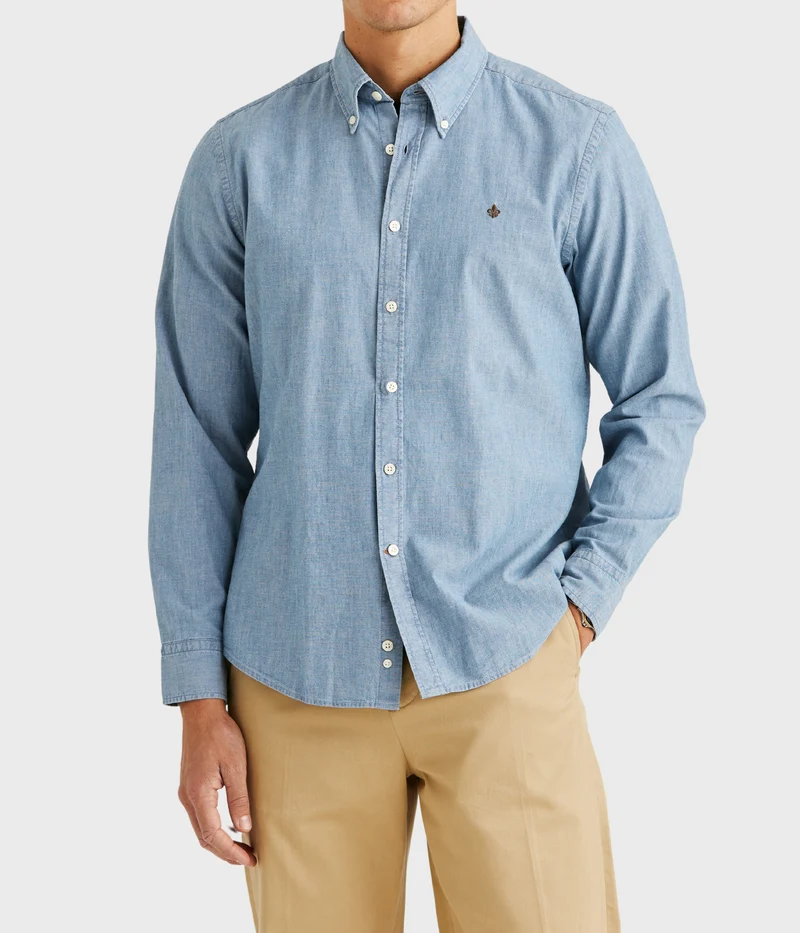 Morris Chambray Shirt - Slim Fit. (57 Blue)