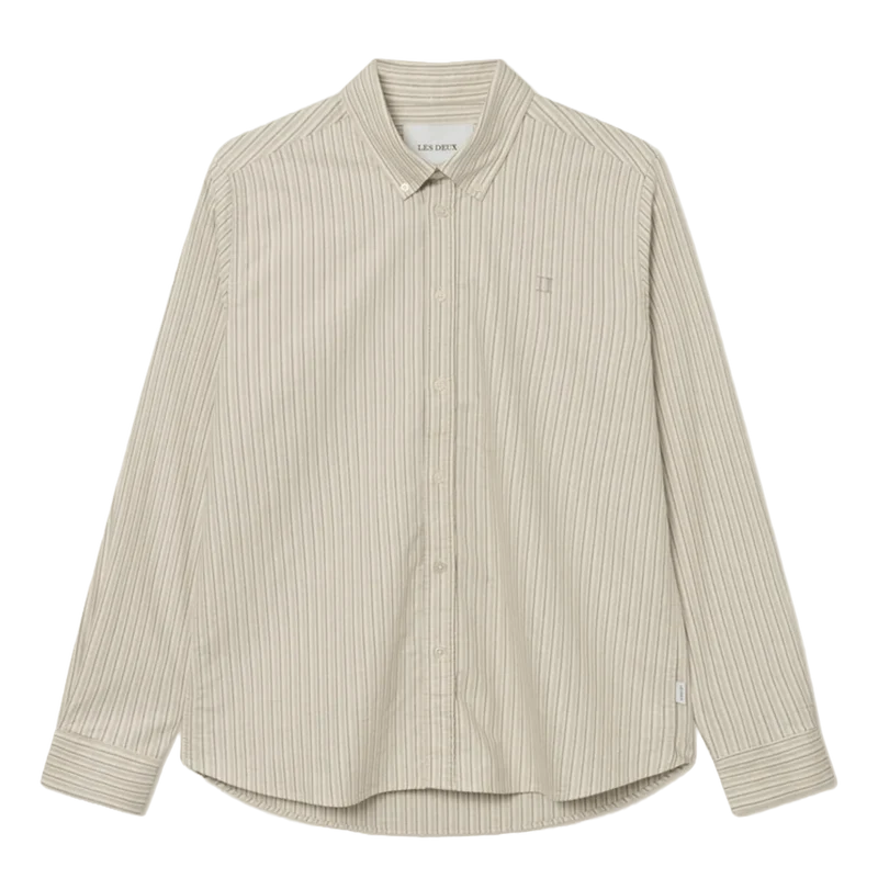 Konrad Stripe Oxford Shirt Light Ivory/light Desert Sand