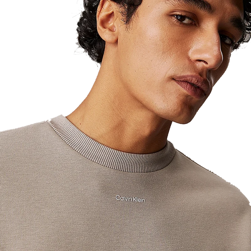 Nano Logo Cotton Modal Crew Khaki
