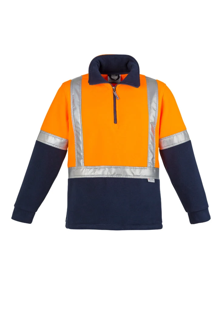Syzmik Mens Hi Vis Zip Polar Fleece Pullover - Shoulder Taped
