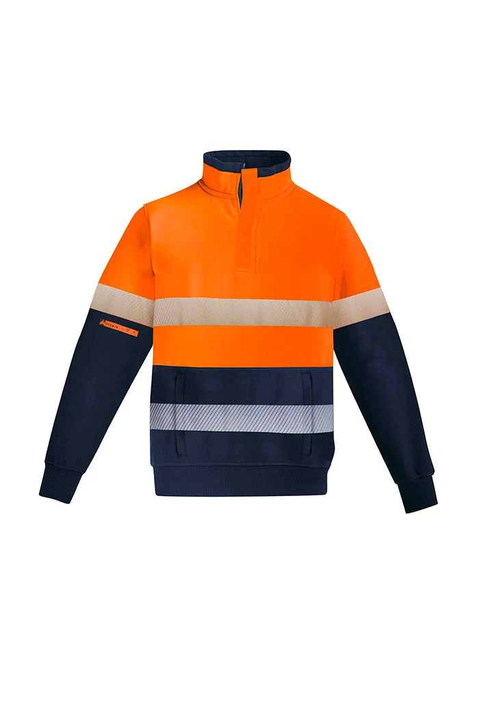 Syzmik Mens Flame Hi Vis 1/4 Zip Fleece Pullover- Hoop Taped