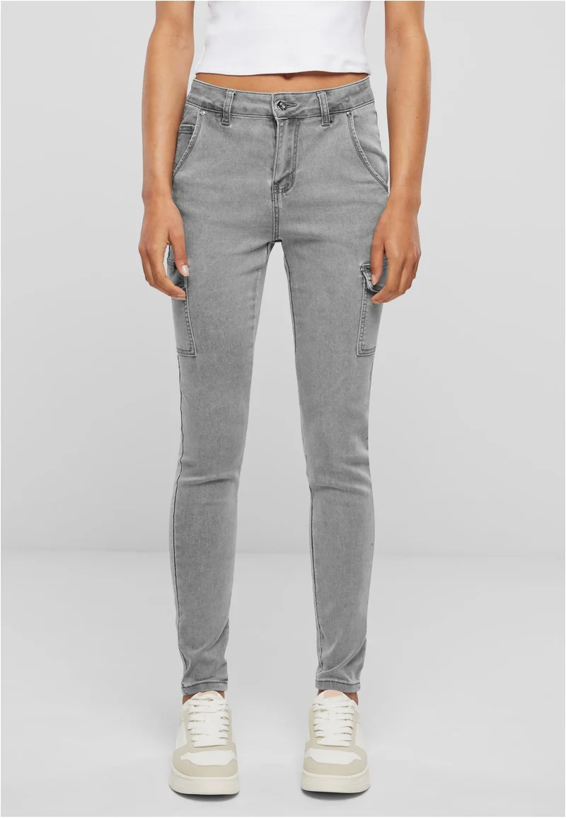 Cloud5ive Ladies High Waist Cargo Jeans