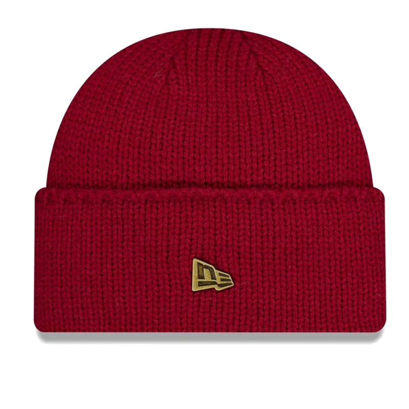 Dark Red Wide Cuff Knit Beanie