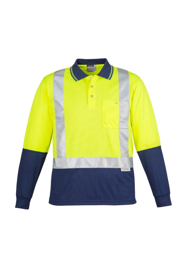 Syzmik Mens Hi Vis Spliced L/S Polo - Shoulder Taped