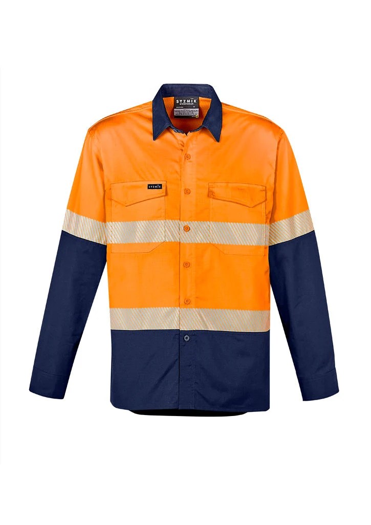 Syzmik Mens Rugged Cooling Hi Vis Segmented Tape L/S Shirt