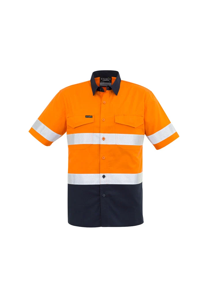 Syzmik Mens Rugged Cooling Hi Vis Taped S/S Shirt