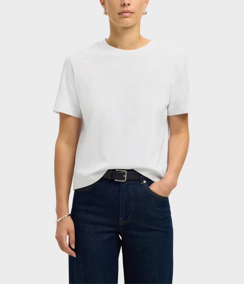 SLFESSENTIAL SS BOXY TEE NOOS (bright white)