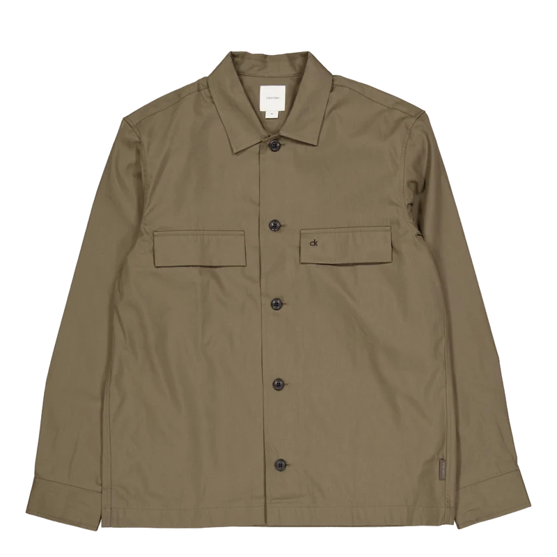 Cotton Blend Overshirt Grey