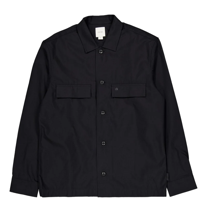 Cotton Blend Overshirt Black