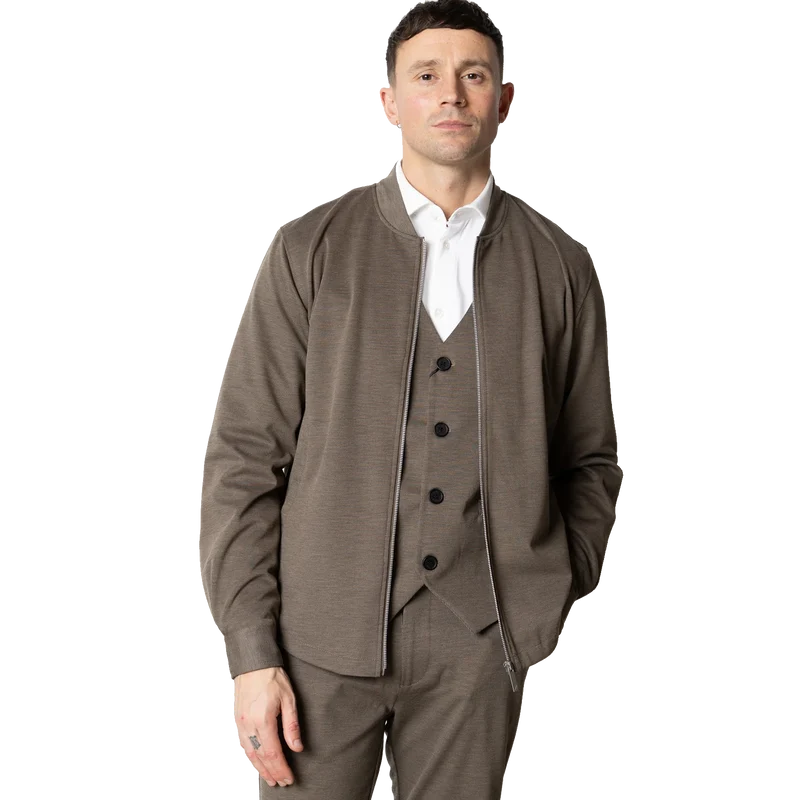 Brendon Jersey Jacket Dark Khaki