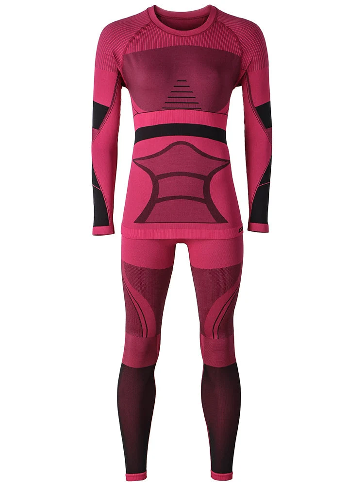 Gsou Snow Women's Red Ski Thermal Underwear Set Snow Base Layer