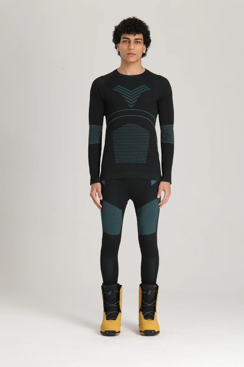 Gsou Snow Men's Dark Green Snowboard Base Layer Underwear Sets