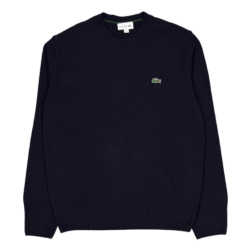 Carded Wool Crew Neck Sweater 166 Midnight Blue