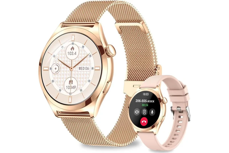 Smart Watch for Women Waterproof Smartwatch 100+ Sports Fitness Gold