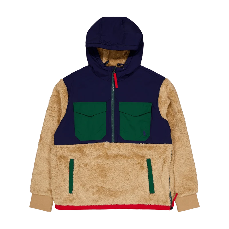 Polo Ralph Lauren Curly Hi-pile Pullover Hoodie 002 Camel Multi