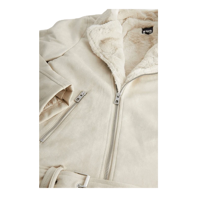 Fake Suede Biker Jacket Fur