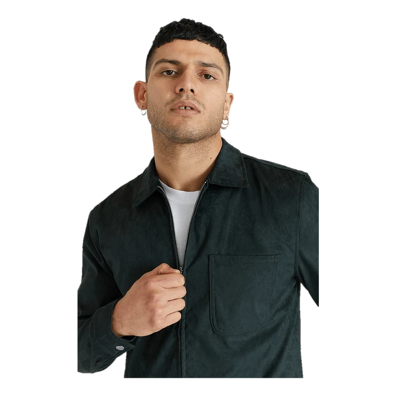 Fake Suede Zip Overshirt Bottle