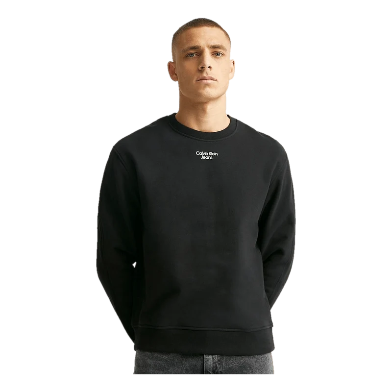 Calvin Klein Stacked Logo Crew Neck Beh