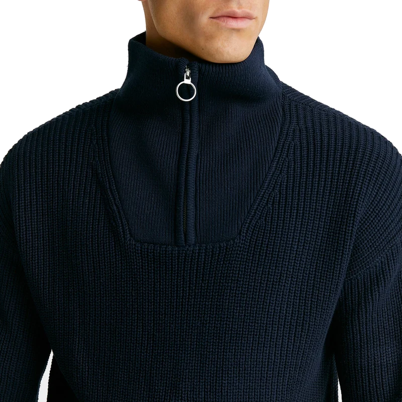 Studio Total Half Zip Ribbed Knit
