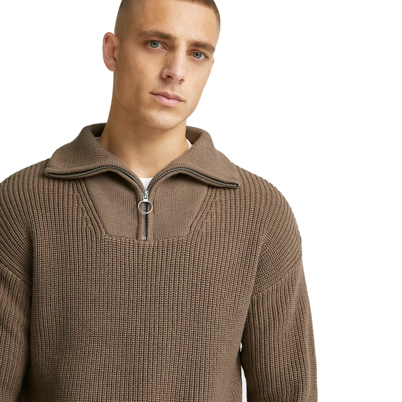 Studio Total Half Zip Ribbed Knit