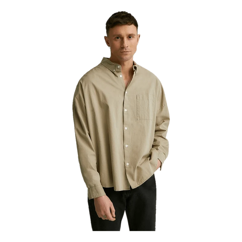 Boxy Linen Shirt Greige