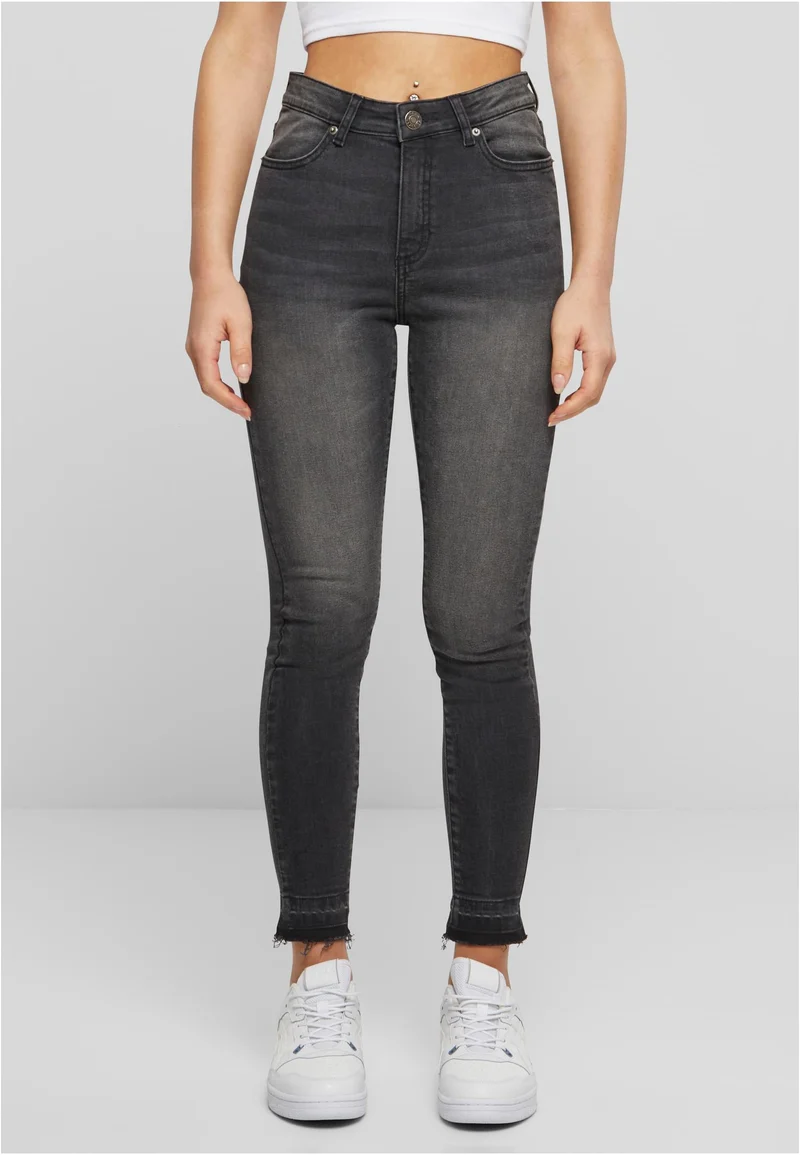 UC Ladies Skinny High Waist Open Hem Jeans