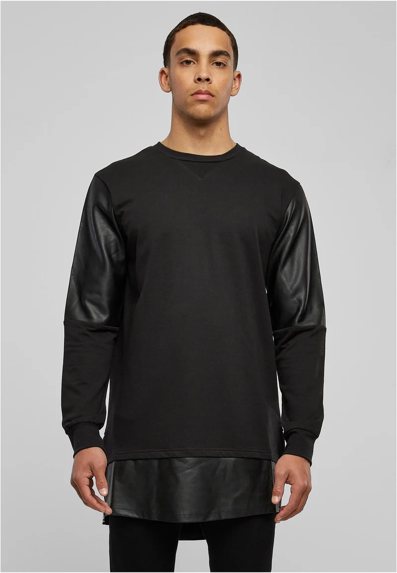 UC Long Zipped Synthetic Leather Crewneck