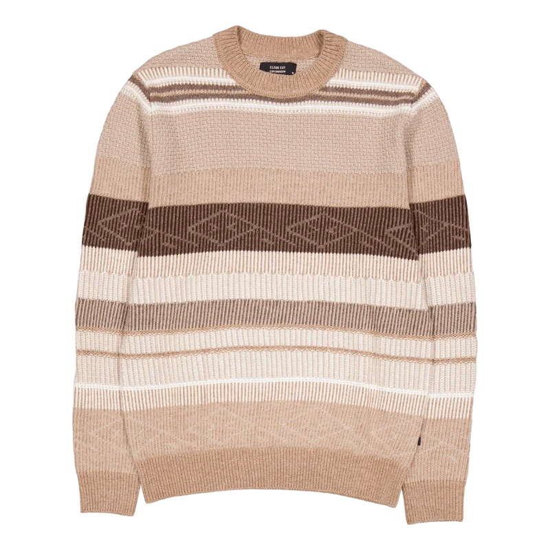 Mark Wool Knit Brown/dark Khaki Stripe