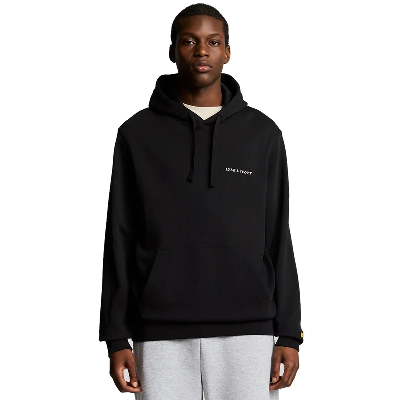 Embroidered Hoodie Z893 Jet Black/ White