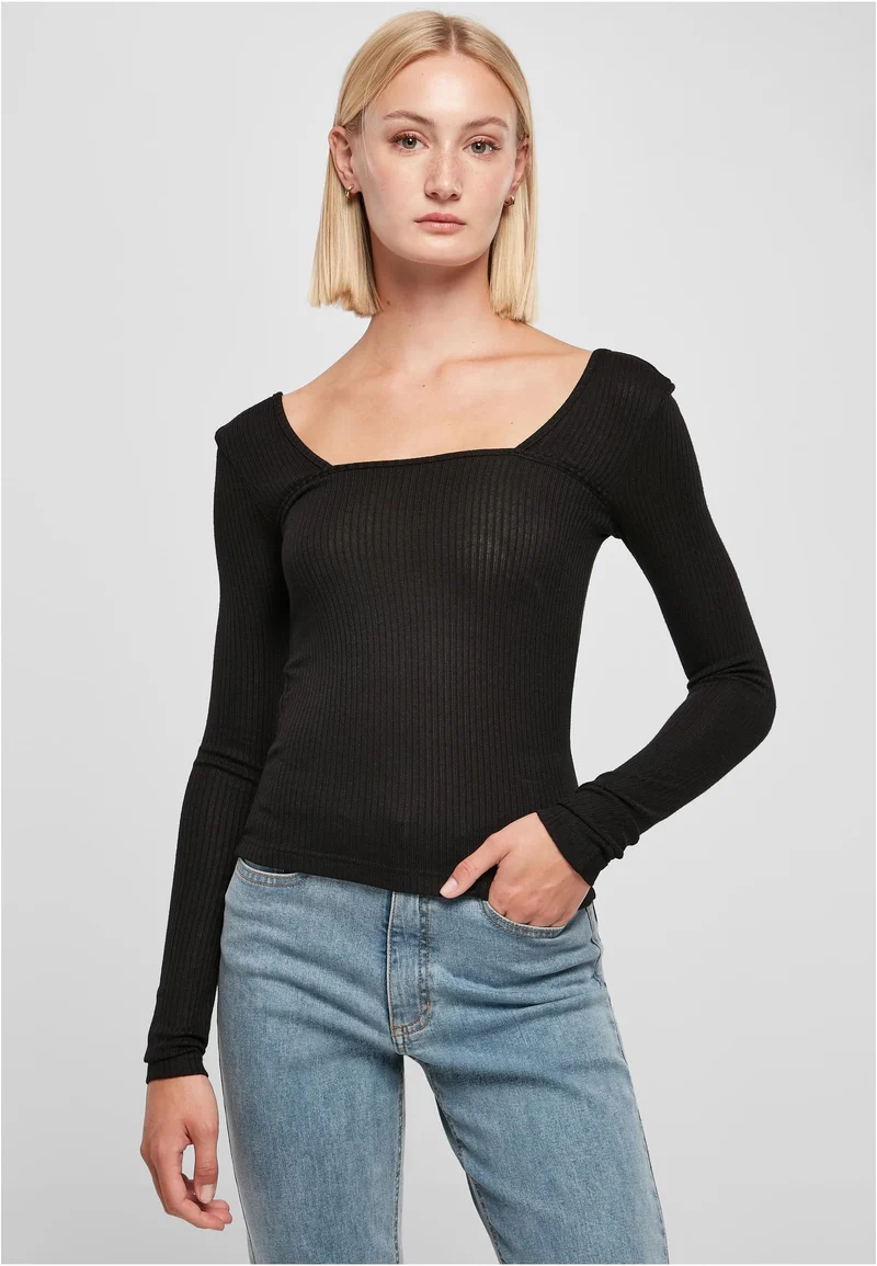 UC Rib Squared Neckline Longsleeve
