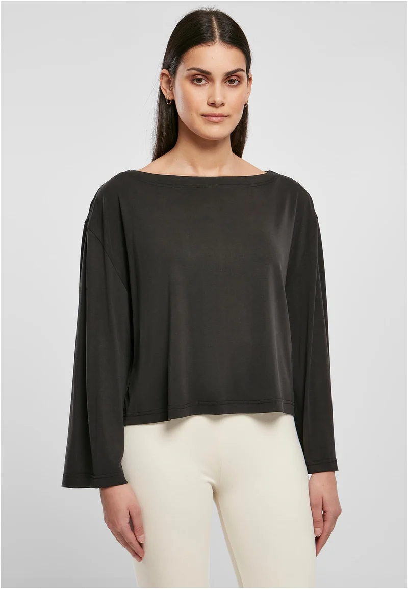 UC Short Modal Bateau Necklinie Longsleeve