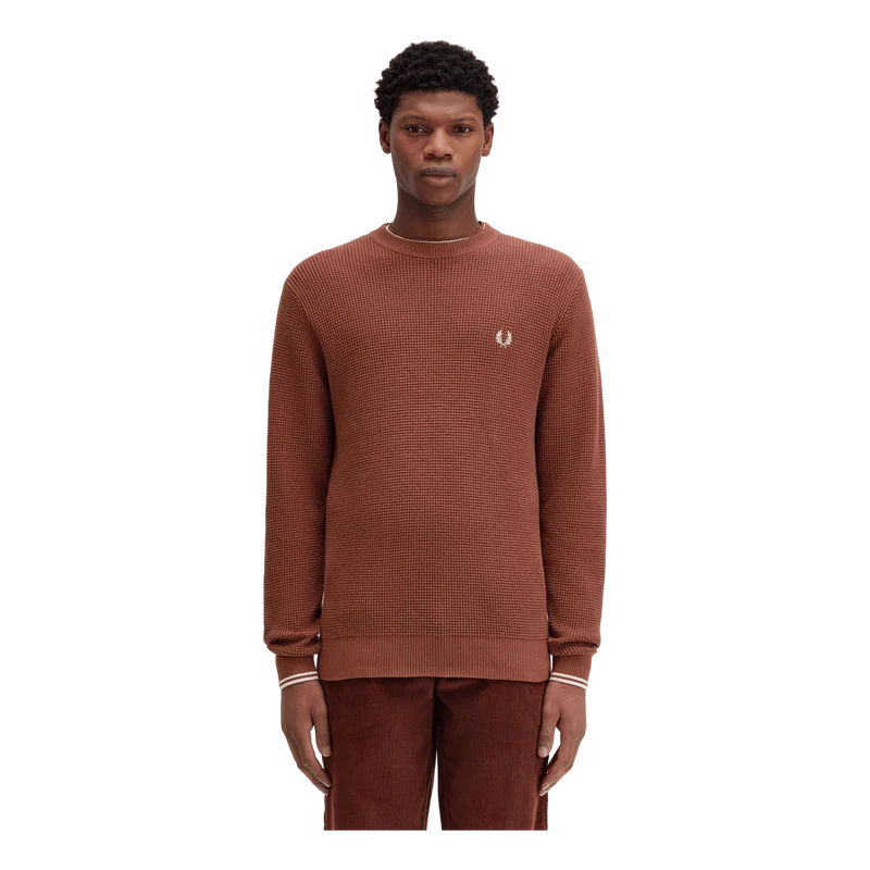 Waffle Stitch Jumper S54 Whisky Brown