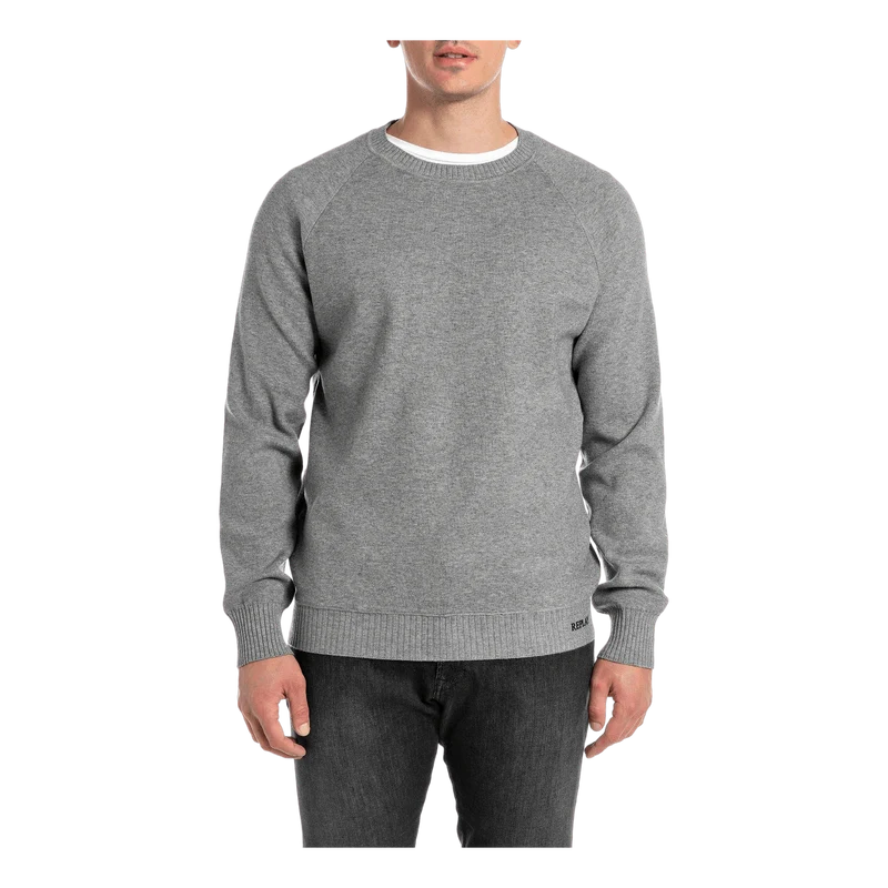 Crew Neck Knit M08 Iron Melange