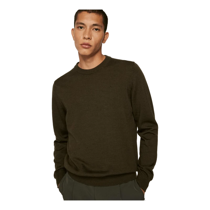Keane Merino Crew Neck Sweater Forest Green