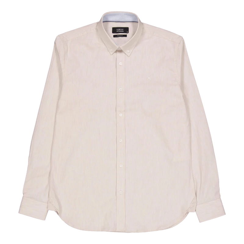 Oxford Stretch Plain L/s Sand Melange