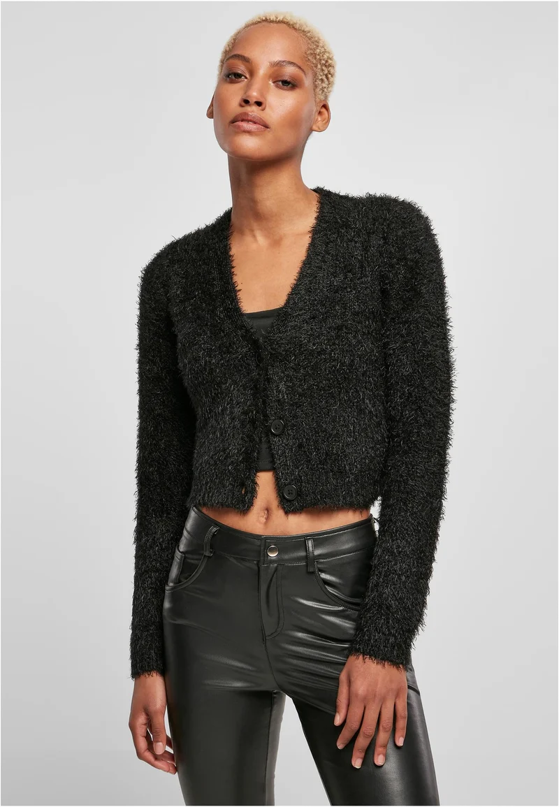 UC Cropped Feather Cardigan