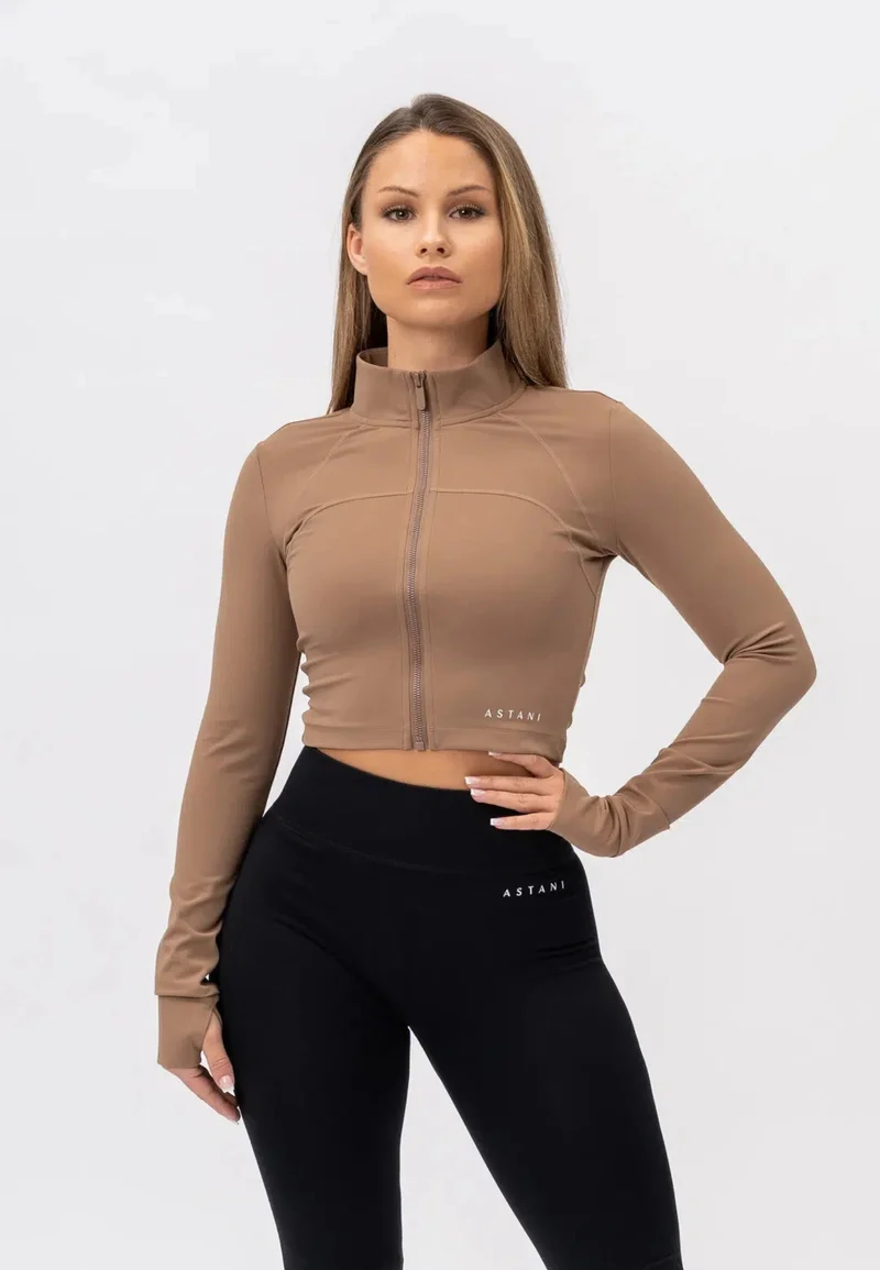 A CHIC Cropped Jacket - Brown