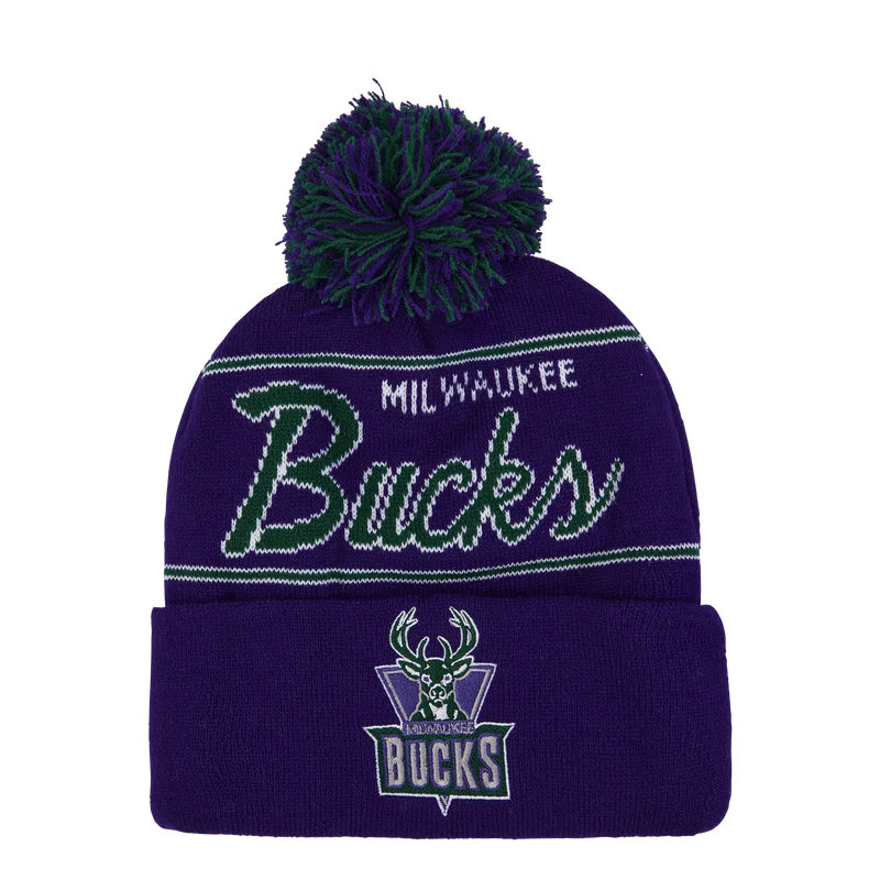 Bucks Script Pom Beanie HWC