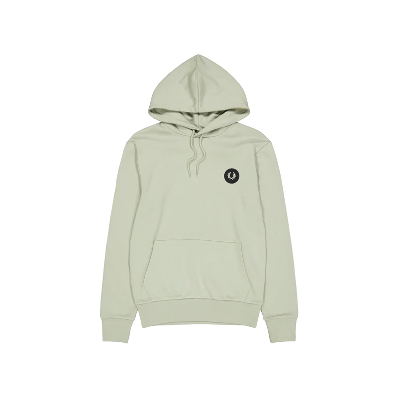 Fred Perry Badge Hooded Sweatshirt M37 Seagrass
