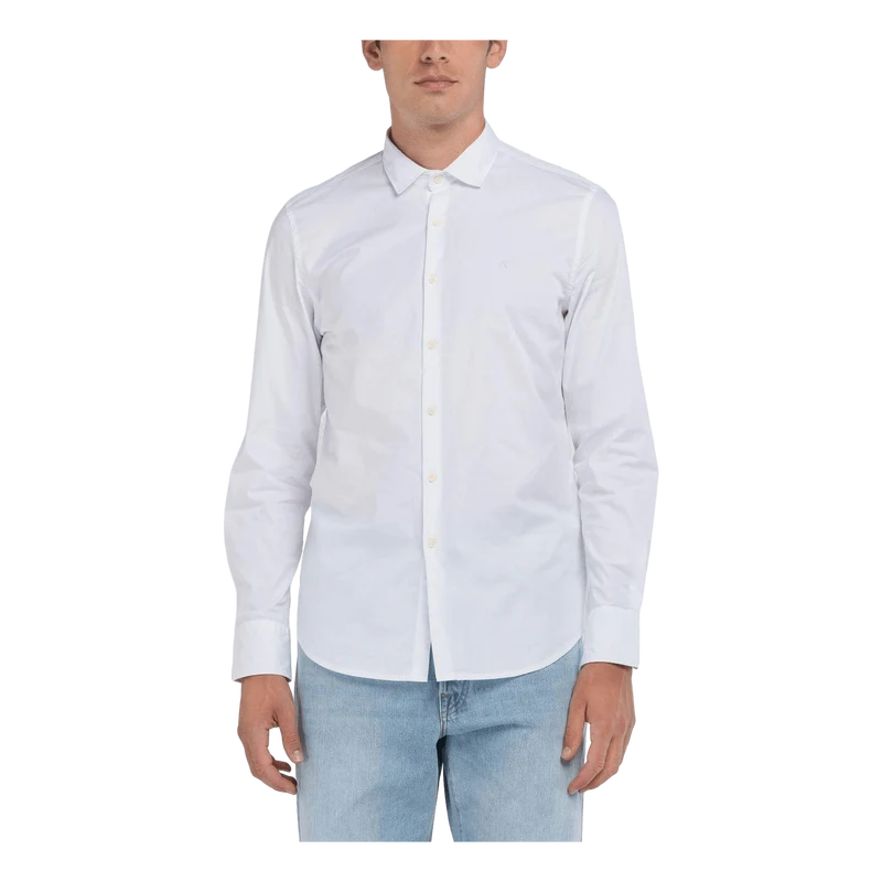 Stretch Poplin Shirt 001 White