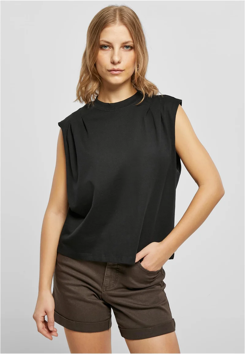 UC Organic Heavy Pleated Shoulder Top