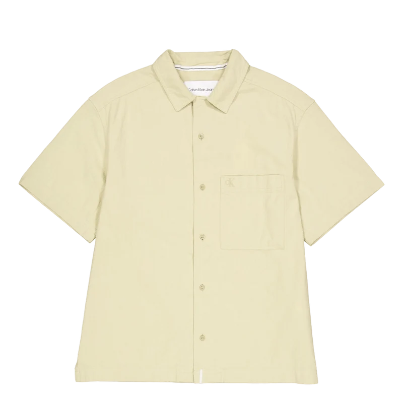 Textured Cotton Ss Shirt Rae-pale Khaki