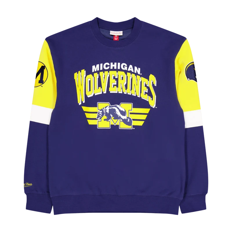 Wolverines All Over Crew 3.0 Navy
