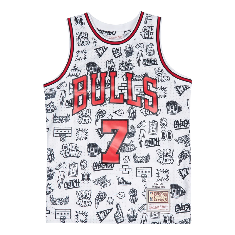 Bulls Doodle Swingman Jersey - Toni Kukoc