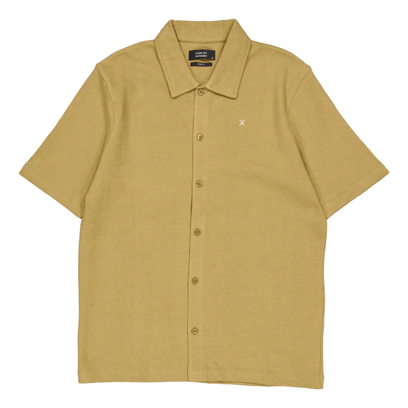 Calton Structured Shirt S/s Dark Khaki
